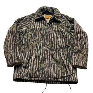 Vintage Cabelas Mens Whitetail Camouflage Camo Fleece Goretex USA Rare 90s Large